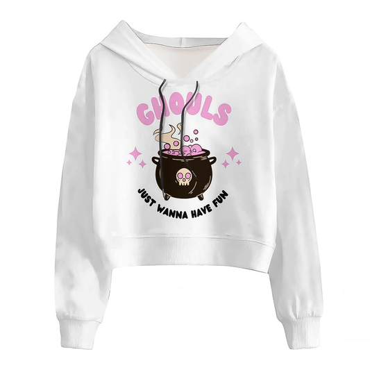 Ghouls Just Wanna Have Fun Lady's Cropped Hoodie